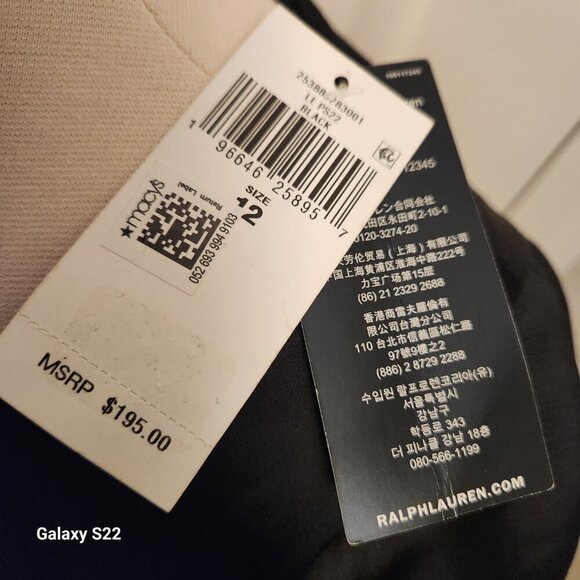 Ralph Lauren Black Silk Feel Midi Dress. Host Pick. Size 12 - Picture 4 of 9